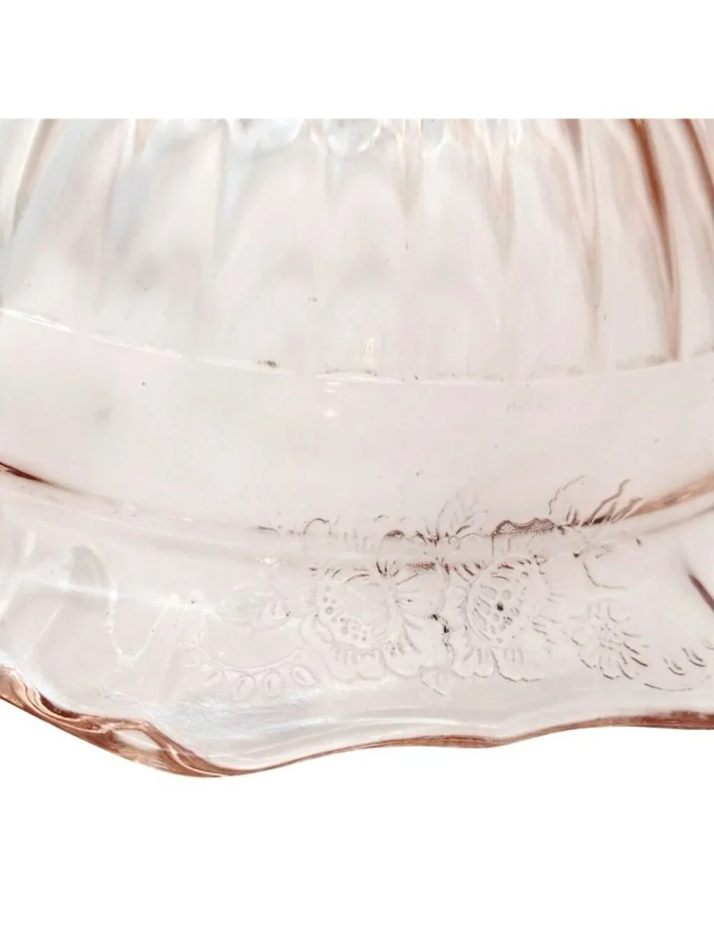 Hocking Glass Mayfair Open Rose Pink Depression 2 Handle Serving Bowl Vintage